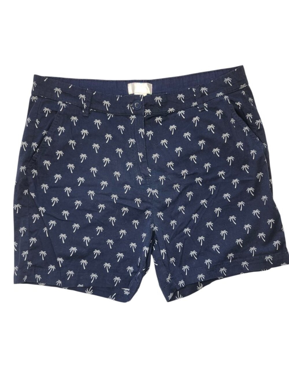 Steph Parker Collection Blue Palm Tree Cruise Shorts Size 14